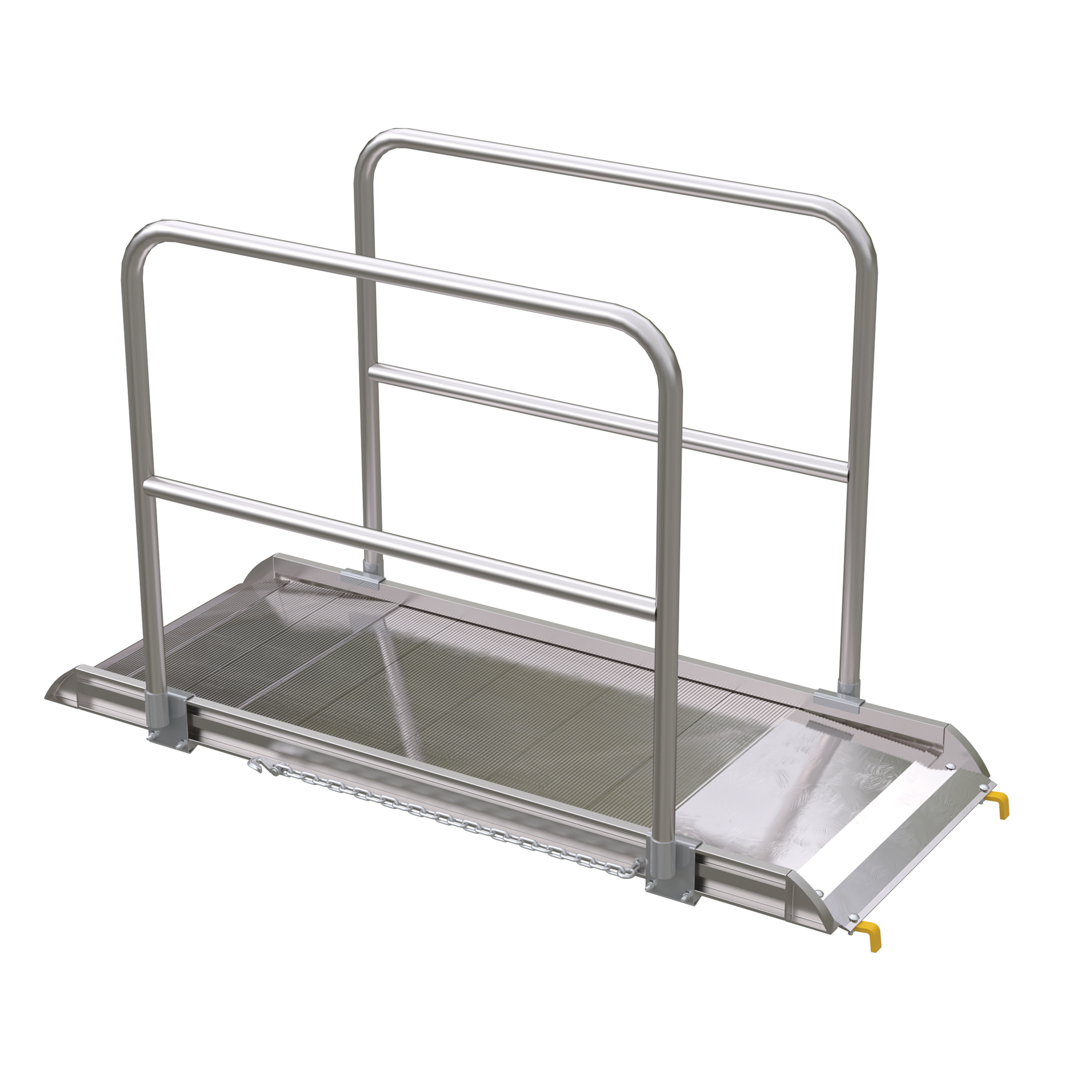 Vestil 72in. Walk Ramp w/Handrails, Aluminum, 2800lb. Capacity, Model# AWR-28-6B-HR